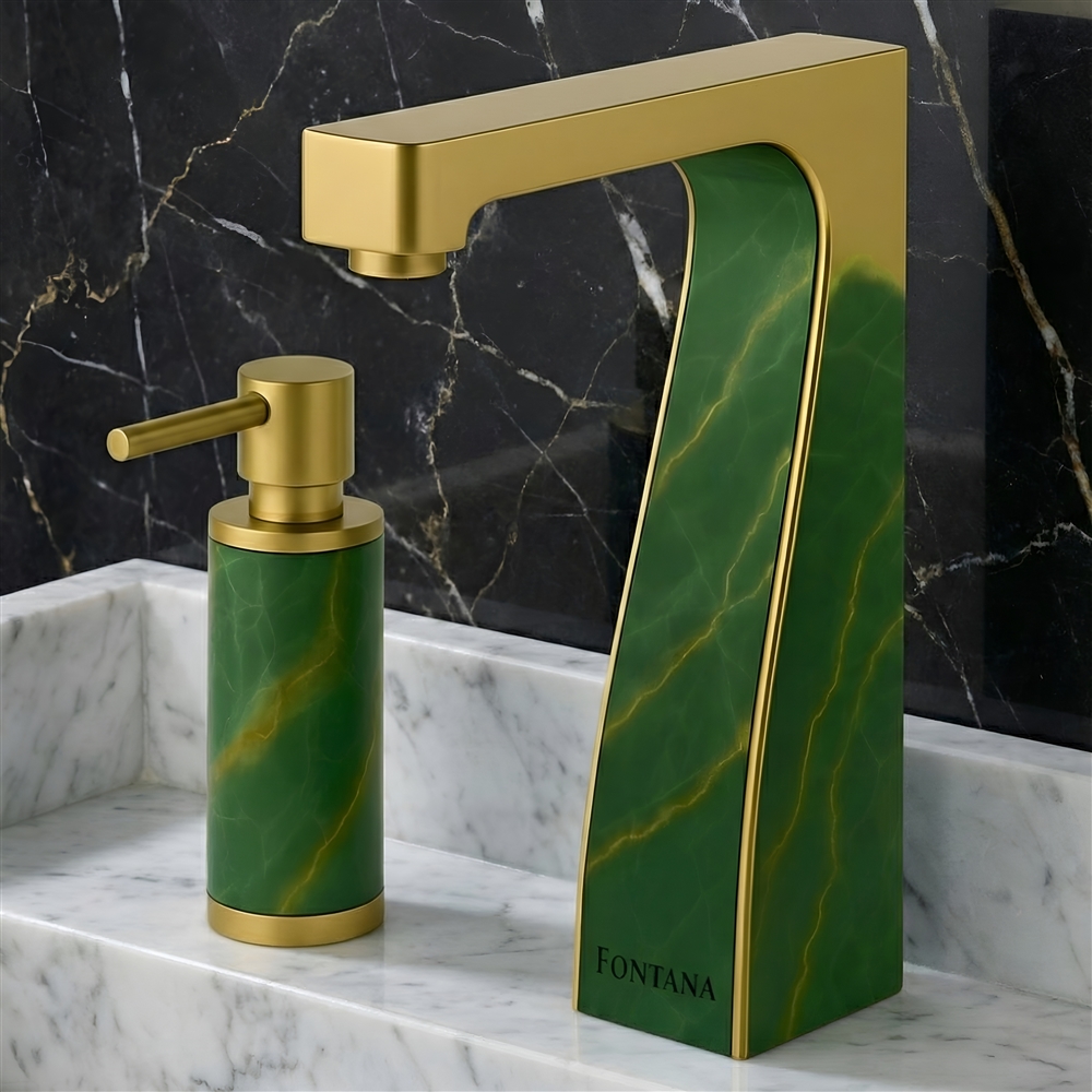 Commercial touchless faucet installed in a high-traffic public restroom setting
