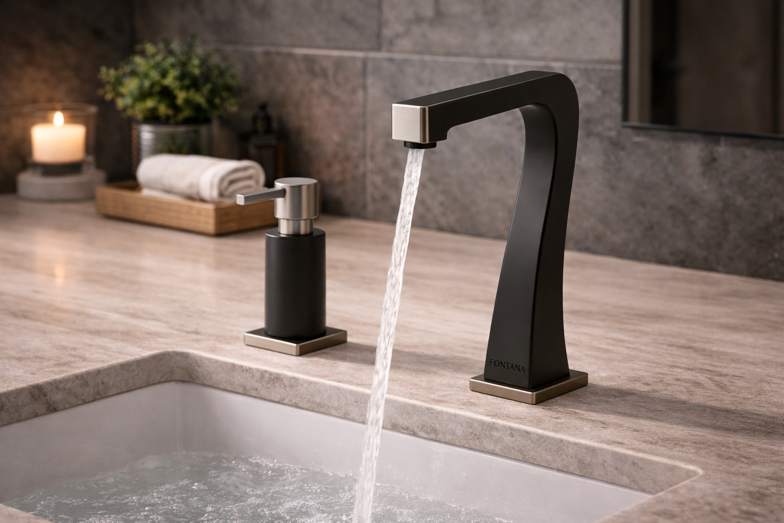 Modern restroom fixture design with integrated systems