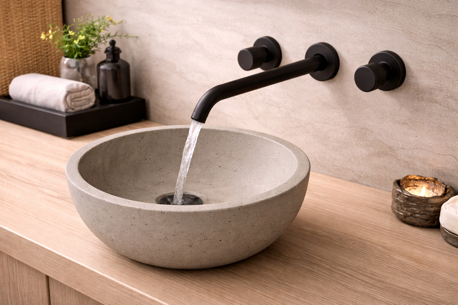 Close-up of a touchless commercial faucet with sensor technology