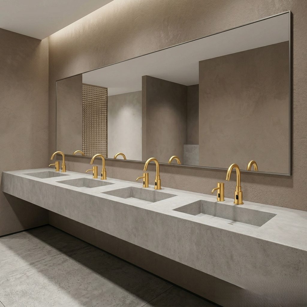 Brushed gold touchless faucet
