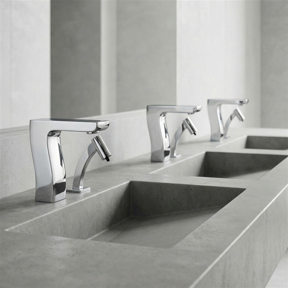 Touchless faucet sensing and service architecture visualization
