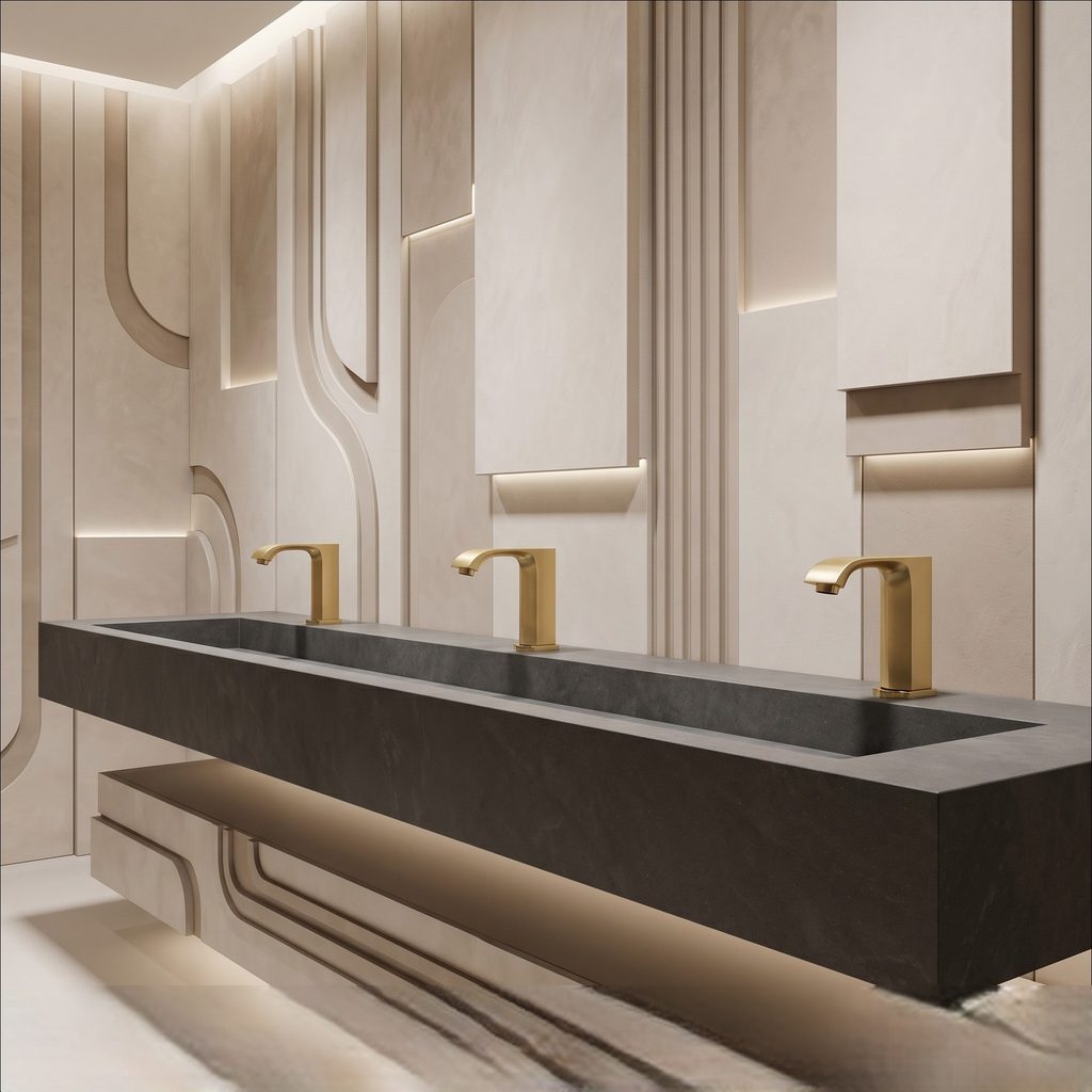 Fontana Manor Column Collection Brushed Gold faucet