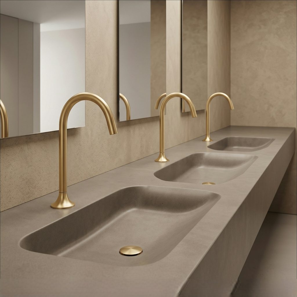 Fontana Corte Brushed Gold Brass Touchless Bathroom Faucet