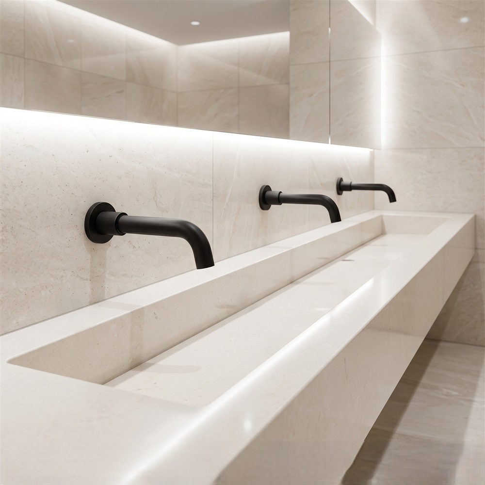 High-traffic commercial restroom planning